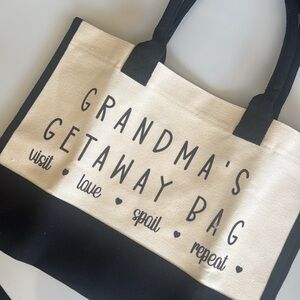 Stylish Black and Cream Tote Bag